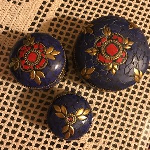 Vintage handmade jewelry boxes set